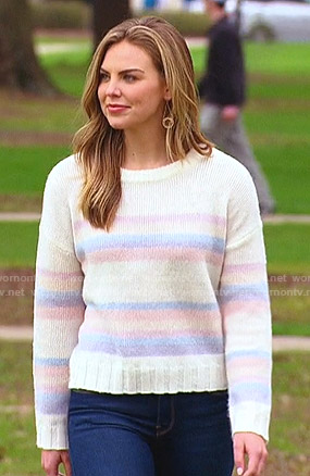 Hannah's pastel striped sweater on The Bachelorette