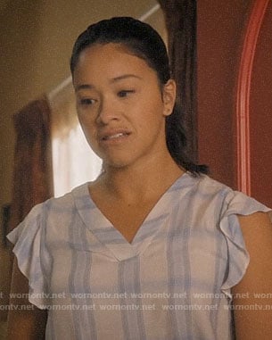 Jane's plaid ruffle sleeve top on Jane the Virgin
