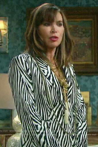 Kate's zebra print blazer on Days of our Lives