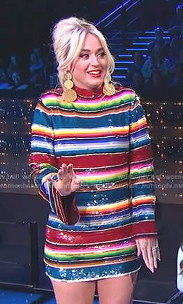 Katy's sequin striped dress on American Idol