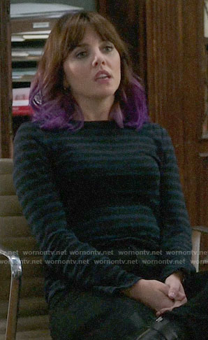 Kitty's striped long sleeve tee on Elementary