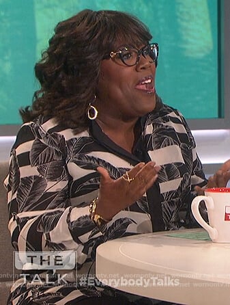 Sheryl's striped floral blouse on The Talk