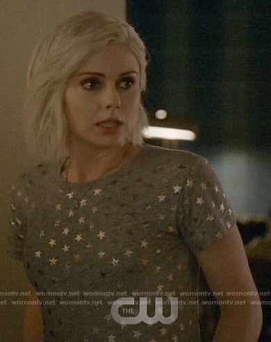 Liv's grey metallic stars tee on iZombie