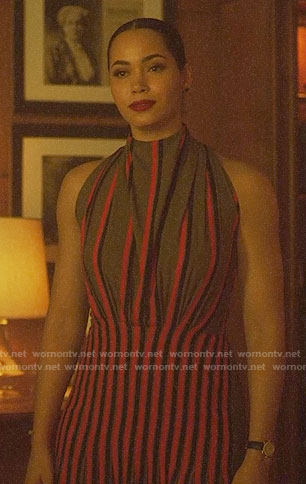 Macy's striped high neck dress on Charmed