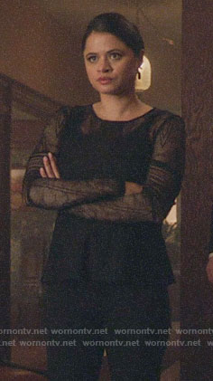 Mel's black lace peplum top on Charmed