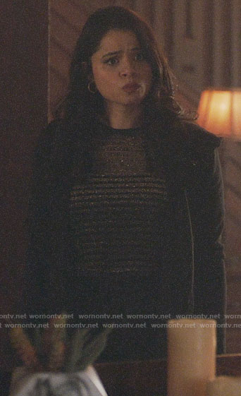 Mel's metallic striped top on Charmed
