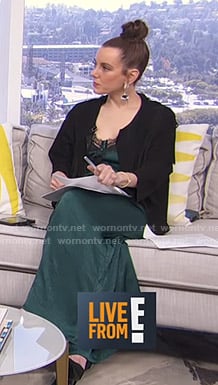 Melanie's green lace-trim jumpsuit on Live from E!