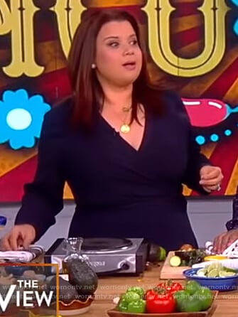 Ana's navy a-line dress on The View