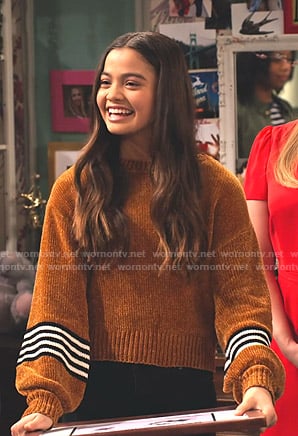Nick's orange stripe sleeve sweater on No Good Nick
