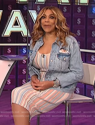 Wendy's striped sleeveless dress on The Wendy Williams Show