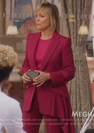 Jacqueline's pink drape blazer on The Bold Type