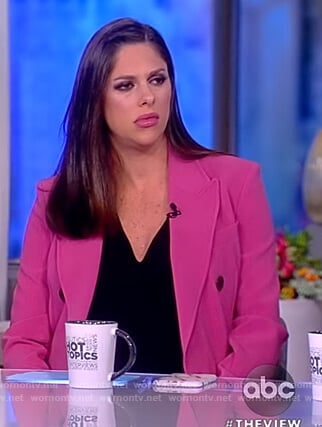 Abby's pink double breasted blazer on The View