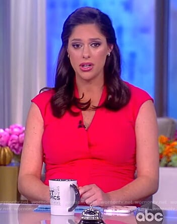 Abby's pink ruched midi dress on The View