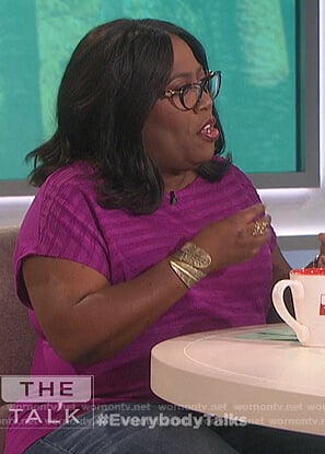 Sheryl's purple striped top on The Talk