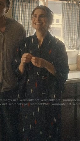 Rio's diamond print robe on Bless this Mess