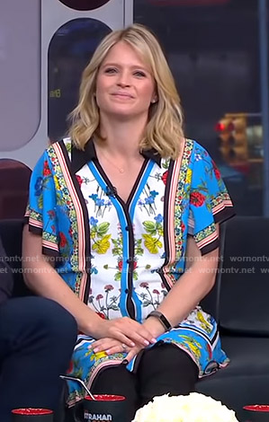 Sara's blue floral print shirtdress on GMA Strahan And Sara