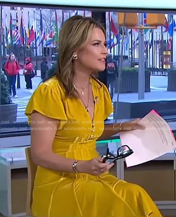 Savannah's yellow velvet dress on Today