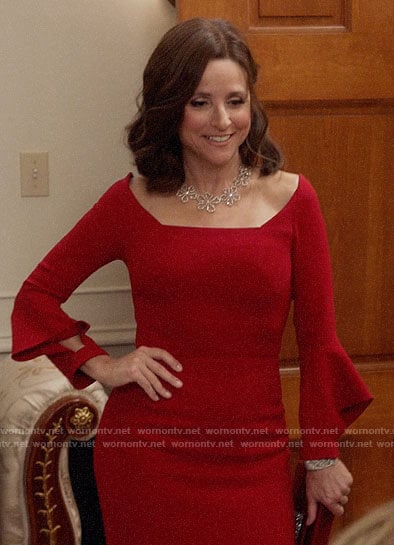 Selina's red gown on Veep