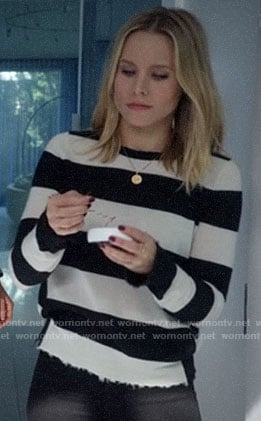 Veronica's striped sweater with frayed trim on Veronica Mars