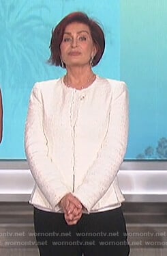 Sharon's white tweed jacket on The Talk