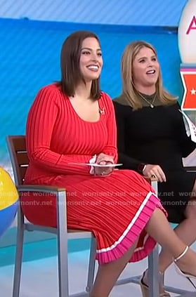 Ashley Graham's red ribbed dress on Today