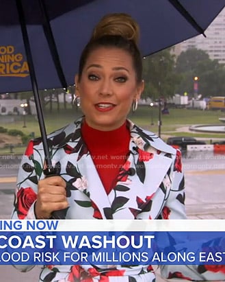 Ginger's blue floral coat on Good Morning America
