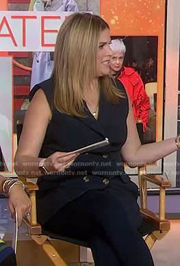 Jenna's black double breasted vest on Today
