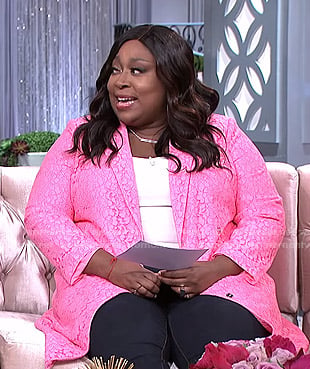 Loni's pink lace jacket on The Real