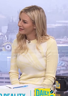 Morgan's yellow tie-dye ribbed top on E! News Daily Pop