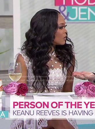 Robin Givens's white lace dress on Today