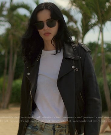 Jessica's black denim jacket on Jessica Jones