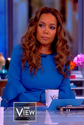 Sunny's blue bell sleeve dress on The View