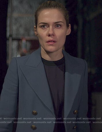 Trish's blue double breasted blazer on Jessica Jones
