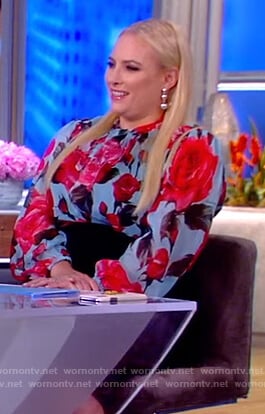 Meghan's blue rose print blouse on The View