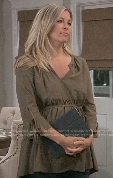 Carly's olive green maternity top on General Hospital