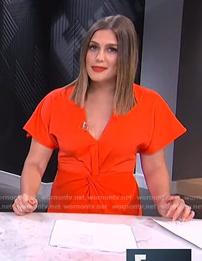 Carissa's orange twist-front dress