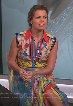 Melissa Claire Egan's floral asymmetric dress on The Talk