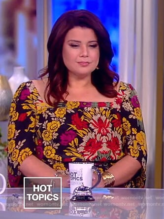 Ana's floral square neck dress on The View