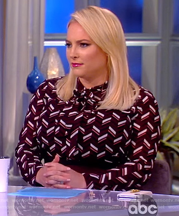 Meghan's geometric print blouse on The View