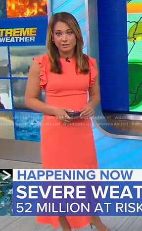 Ginger's orange ruffled dress on Good Morning America