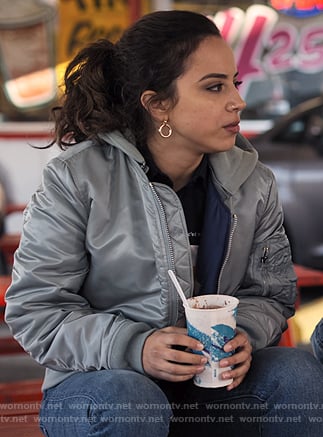 Moe's hooded bomber jacket on Trinkets