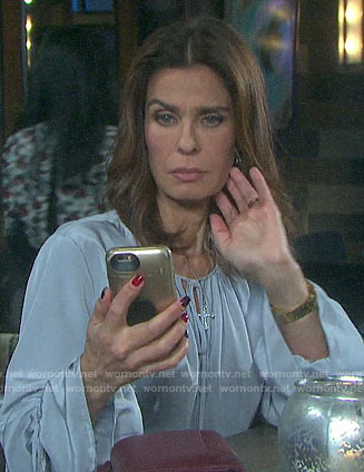 Hope's tie neck and cuff blouse on Days of our Lives