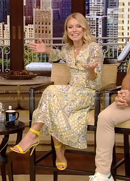 Kelly's metallic printed dress on Live with Kelly and Ryan