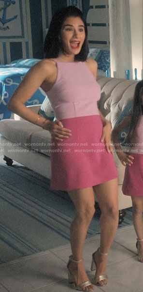 Lina's pink colorblock dress on Jane the Virgin
