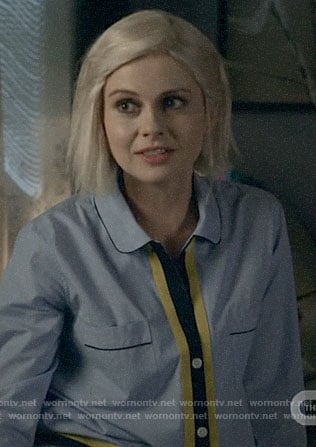 Liv's blue pajamas with yellow trim on iZombie