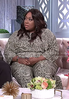 Loni's animal print jumpsuit on The Real