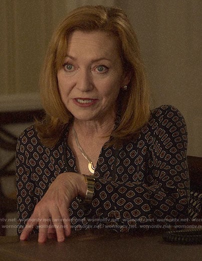 Lorraine's printed blouse on Designated Survivor