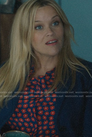 Madeline's blue and red daisy print shirt on Big Little Lies
