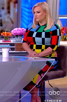 Meghan's colorblock sheath dress on The View