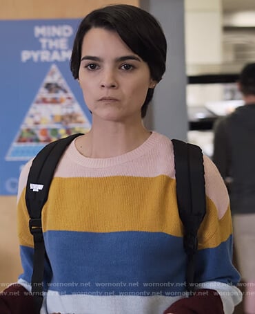 Elodie's striped sweater on Trinkets